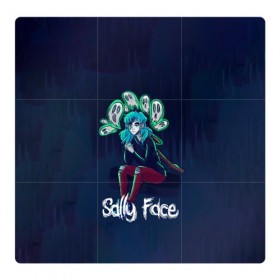 Магнитный плакат 3Х3 с принтом Sally Face в Петрозаводске, Полимерный материал с магнитным слоем | 9 деталей размером 9*9 см | blue | diane | face | fisher | gizmo | henry | johnson | killer | larry | sally | генри | гизмо | джонсон | диана | ларри | лицо | салли | фейс | фишер