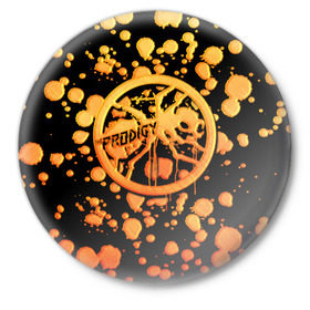 Значок с принтом The Prodigy в Петрозаводске,  металл | круглая форма, металлическая застежка в виде булавки | Тематика изображения на принте: 