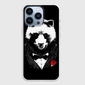 Чехол для iPhone 13 Pro с принтом Медведь авторитет в Петрозаводске,  |  | authority | bear | go | авторитет | аль капоне | бабочка | в носу | взгляд | галстук | графика | дикий | животное | иллюстрация | картинка | кольцо | костюм | красная | крестный | мафия | медведь | мода | отец