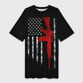 Платье-футболка 3D с принтом American Patriot в Петрозаводске,  |  | america | canada | city | donald | fortnite | la | lil | los angeles | moskow | msc | new york | ny | peep | pubg | russia | supreme | trasher | trupm | usa | америка | канада | лос анджелес | нью йорк