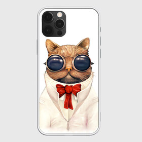 Чехол для iPhone 12 Pro Max с принтом Кот в Петрозаводске, Силикон |  | бабочка | в очках | киса | киска | костюм | котейка | котенок | котэ | котя | кошка | крутой | модный | стиль | ученый