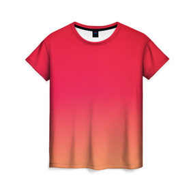 Женская футболка 3D с принтом Оранжевый градиент в Петрозаводске, 100% полиэфир ( синтетическое хлопкоподобное полотно) | прямой крой, круглый вырез горловины, длина до линии бедер | 