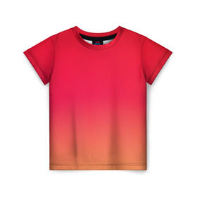 Детская футболка 3D с принтом Оранжевый градиент в Петрозаводске, 100% гипоаллергенный полиэфир | прямой крой, круглый вырез горловины, длина до линии бедер, чуть спущенное плечо, ткань немного тянется | 