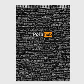 Скетчбук с принтом Pornhub категории в Петрозаводске, 100% бумага
 | 48 листов, плотность листов — 100 г/м2, плотность картонной обложки — 250 г/м2. Листы скреплены сверху удобной пружинной спиралью | интернет | кино | любовь | паттерн