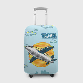 Чехол для чемодана 3D с принтом Путешествия в Петрозаводске, 86% полиэфир, 14% спандекс | двустороннее нанесение принта, прорези для ручек и колес | travel | город | небо | облака | путешествия | самолет | солнце | тревел | туризм