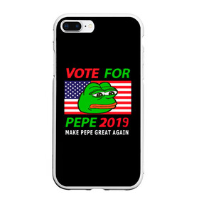 Чехол для iPhone 7Plus/8 Plus матовый с принтом Vote for pepe в Петрозаводске, Силикон | Область печати: задняя сторона чехла, без боковых панелей | bad | dab | frog | good | kek | make pepe great again | pepe | sad | sad frog | vote for pepe | кек | лягушка | мем | мемы | пепе | со смыслом | фрог