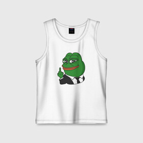 Детская майка хлопок с принтом Pepe  в Петрозаводске,  |  | bad | dab | frog | good | kek | make pepe great again | pepe | sad | sad frog | vote for pepe | кек | лягушка | мем | мемы | пепе | со смыслом | фрог