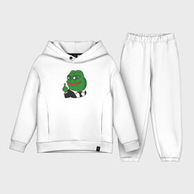 Детский костюм хлопок Oversize с принтом Pepe в Петрозаводске,  |  | bad | dab | frog | good | kek | make pepe great again | pepe | sad | sad frog | vote for pepe | кек | лягушка | мем | мемы | пепе | со смыслом | фрог