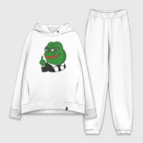 Женский костюм хлопок Oversize с принтом Pepe в Петрозаводске,  |  | bad | dab | frog | good | kek | make pepe great again | pepe | sad | sad frog | vote for pepe | кек | лягушка | мем | мемы | пепе | со смыслом | фрог