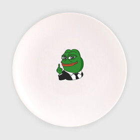 Тарелка 3D с принтом Pepe  в Петрозаводске, фарфор | диаметр - 210 мм
диаметр для нанесения принта - 120 мм | bad | dab | frog | good | kek | make pepe great again | pepe | sad | sad frog | vote for pepe | кек | лягушка | мем | мемы | пепе | со смыслом | фрог