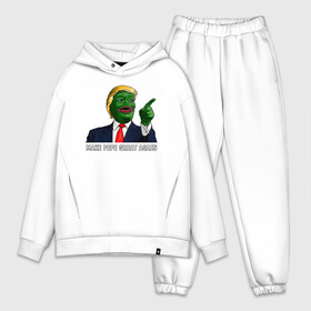 Мужской костюм хлопок OVERSIZE с принтом Great Pepe в Петрозаводске,  |  | bad | dab | frog | good | kek | make pepe great again | pepe | sad | sad frog | vote for pepe | кек | лягушка | мем | мемы | пепе | со смыслом | фрог