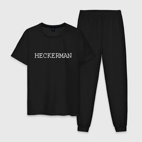 Мужская пижама хлопок с принтом Hackerman в Петрозаводске, 100% хлопок | брюки и футболка прямого кроя, без карманов, на брюках мягкая резинка на поясе и по низу штанин
 | 