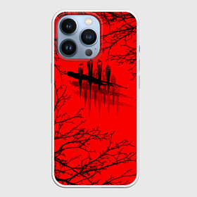 Чехол для iPhone 13 Pro с принтом Dead by Daylight в Петрозаводске,  |  | Тематика изображения на принте: dead by daylight | ветки | деад бай деад лайт | деревья | жуть | игра | компьютерная игра | красный | красный и черный | кровь | ужасы | черный