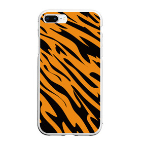 Чехол для iPhone 7Plus/8 Plus матовый с принтом Тигр в Петрозаводске, Силикон | Область печати: задняя сторона чехла, без боковых панелей | животное | зверь | кардашьян | ким | кот | лев | оранжевый | полосы | рыжий | тигр | черный