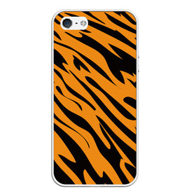 Чехол для iPhone 5/5S матовый с принтом Тигр в Петрозаводске, Силикон | Область печати: задняя сторона чехла, без боковых панелей | Тематика изображения на принте: животное | зверь | кардашьян | ким | кот | лев | оранжевый | полосы | рыжий | тигр | черный
