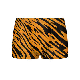 Мужские трусы 3D с принтом Тигр в Петрозаводске, 50% хлопок, 50% полиэстер | классическая посадка, на поясе мягкая тканевая резинка | животное | зверь | кардашьян | ким | кот | лев | оранжевый | полосы | рыжий | тигр | черный