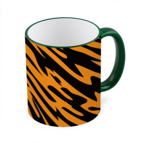 Кружка 3D с принтом Тигр в Петрозаводске, керамика | ёмкость 330 мл | животное | зверь | кардашьян | ким | кот | лев | оранжевый | полосы | рыжий | тигр | черный