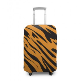 Чехол для чемодана 3D с принтом Тигр в Петрозаводске, 86% полиэфир, 14% спандекс | двустороннее нанесение принта, прорези для ручек и колес | животное | зверь | кардашьян | ким | кот | лев | оранжевый | полосы | рыжий | тигр | черный