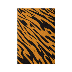 Обложка для паспорта матовая кожа с принтом Тигр в Петрозаводске, натуральная матовая кожа | размер 19,3 х 13,7 см; прозрачные пластиковые крепления | Тематика изображения на принте: животное | зверь | кардашьян | ким | кот | лев | оранжевый | полосы | рыжий | тигр | черный