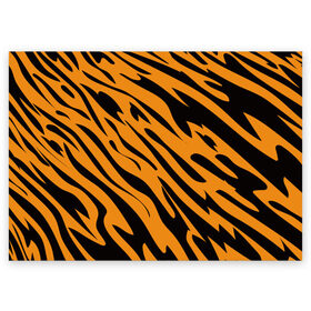 Поздравительная открытка с принтом Тигр в Петрозаводске, 100% бумага | плотность бумаги 280 г/м2, матовая, на обратной стороне линовка и место для марки
 | Тематика изображения на принте: животное | зверь | кардашьян | ким | кот | лев | оранжевый | полосы | рыжий | тигр | черный