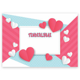 Поздравительная открытка с принтом Tenderlybae в Петрозаводске, 100% бумага | плотность бумаги 280 г/м2, матовая, на обратной стороне линовка и место для марки
 | tenderlybae | twitch | амина | бэйби | в маске | малышка | мирзоева | мэйби | нежная | стримерша | тендерлибае | тендерлибэй