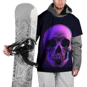 Накидка на куртку 3D с принтом Токсичный череп в Петрозаводске, 100% полиэстер |  | 3d | 3д | голограмма | иллюзия | кости | розовый | синий | скелет | ультра | фиолетовый | череп | черный