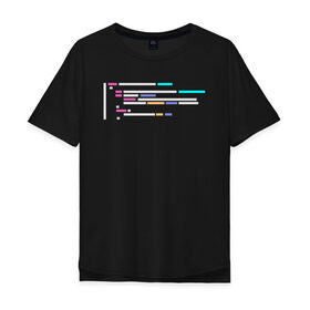 Мужская футболка хлопок Oversize с принтом Подсветка синтаксиса кода в Петрозаводске, 100% хлопок | свободный крой, круглый ворот, “спинка” длиннее передней части | 1с | c | highlighter | java | javascript | php | programmer | sql | syntax | код | компьютер | программа | с++ | сисадмин