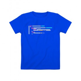 Детская футболка хлопок с принтом Подсветка синтаксиса кода в Петрозаводске, 100% хлопок | круглый вырез горловины, полуприлегающий силуэт, длина до линии бедер | 1с | c | highlighter | java | javascript | php | programmer | sql | syntax | код | компьютер | программа | с++ | сисадмин