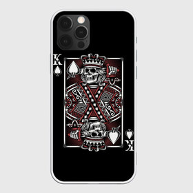 Чехол для iPhone 12 Pro Max с принтом Король пик в Петрозаводске, Силикон |  | Тематика изображения на принте: game | king | poker | spades | suit | графика | игра | игральная | иллюстрация | казино | карта | картинка | коллаж | король | корона | мантия | масть | мода | орнамент | пики | покер | разбросаны | рисунок | символ