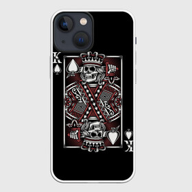 Чехол для iPhone 13 mini с принтом Король пик в Петрозаводске,  |  | game | king | poker | spades | suit | графика | игра | игральная | иллюстрация | казино | карта | картинка | коллаж | король | корона | мантия | масть | мода | орнамент | пики | покер | разбросаны | рисунок | символ