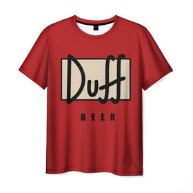 Мужская футболка 3D с принтом Duff в Петрозаводске, 100% полиэфир | прямой крой, круглый вырез горловины, длина до линии бедер | Тематика изображения на принте: beer | duff | duff beer | simpsons | симпсоны