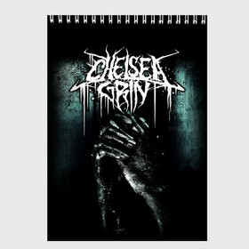 Скетчбук с принтом Chelsea Grin в Петрозаводске, 100% бумага
 | 48 листов, плотность листов — 100 г/м2, плотность картонной обложки — 250 г/м2. Листы скреплены сверху удобной пружинной спиралью | chelsea grin | metal | группы | дэткор | метал | музыка | рок