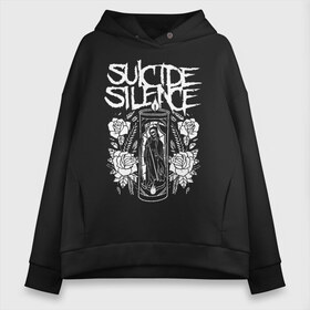 Женское худи Oversize хлопок с принтом Suicide Silence в Петрозаводске, френч-терри — 70% хлопок, 30% полиэстер. Мягкий теплый начес внутри —100% хлопок | боковые карманы, эластичные манжеты и нижняя кромка, капюшон на магнитной кнопке | metal | suicide silence | грув метал | группы | дэткор | метал | музыка | ню метал | рок