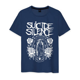 Мужская футболка хлопок с принтом Suicide Silence в Петрозаводске, 100% хлопок | прямой крой, круглый вырез горловины, длина до линии бедер, слегка спущенное плечо. | metal | suicide silence | грув метал | группы | дэткор | метал | музыка | ню метал | рок