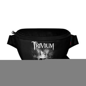 Поясная сумка 3D с принтом Trivium в Петрозаводске, 100% полиэстер | плотная ткань, ремень с регулируемой длиной, внутри несколько карманов для мелочей, основное отделение и карман с обратной стороны сумки застегиваются на молнию | trivium | грув метал | группы | метал | музыка | рок | тривиум | трэш метал | хеви метал