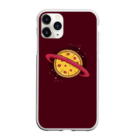 Чехол для iPhone 11 Pro Max матовый с принтом Планета Пицца в Петрозаводске, Силикон |  | pizza | космос | пицца | планета | планеты | сатурн