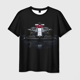 Мужская футболка 3D с принтом Болид F1 в Петрозаводске, 100% полиэфир | прямой крой, круглый вырез горловины, длина до линии бедер | автомобиль | болид | гонка | гонки | колеса | машины | спорт | спортивный автомобиль | тачка | тачки | формула | формула 1