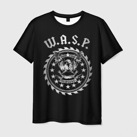 Мужская футболка 3D с принтом W.A.S.P. в Петрозаводске, 100% полиэфир | прямой крой, круглый вырез горловины, длина до линии бедер | w.a.s.p. | wasp | глэм метал | группы | метал | музыка | рок | хард рок | хэви метал | шок рок