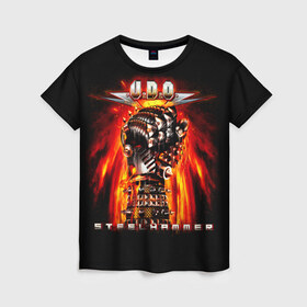 Женская футболка 3D с принтом U.D.O. в Петрозаводске, 100% полиэфир ( синтетическое хлопкоподобное полотно) | прямой крой, круглый вырез горловины, длина до линии бедер | heavy metal | metal | u.d.o. | udo | группы | метал | музыка | пауэр метал | рок | удо диркшнайдер | хэви метал