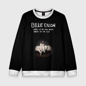 Детский свитшот 3D с принтом Billie Eilish в Петрозаводске, 100% полиэстер | свободная посадка, прямой крой, мягкая тканевая резинка на рукавах и понизу свитшота | Тематика изображения на принте: ailish | billi | billie eilish | bury a friend | copycat | crown | dont smile at me | lovely | music | my boy | party favor | pop | били | билли айлиш | музыка | певица | поп | эйлиш