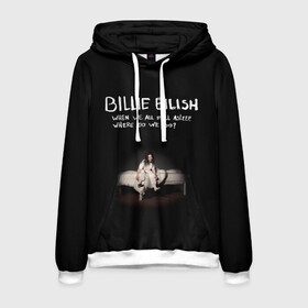 Мужская толстовка 3D с принтом Billie Eilish в Петрозаводске, 100% полиэстер | двухслойный капюшон со шнурком для регулировки, мягкие манжеты на рукавах и по низу толстовки, спереди карман-кенгуру с мягким внутренним слоем. | ailish | billi | billie eilish | bury a friend | copycat | crown | dont smile at me | lovely | music | my boy | party favor | pop | били | билли айлиш | музыка | певица | поп | эйлиш