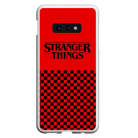 Чехол для Samsung S10E с принтом STRANGER THINGS в Петрозаводске, Силикон | Область печати: задняя сторона чехла, без боковых панелей | 11 | checkerboard | eggo | eleven | netflix | stranger | things | бобби | браун | дела | крайне | милли | обратная | одинадцать | одиннадцать | очень | события | сторона | странные | стренджер | темная