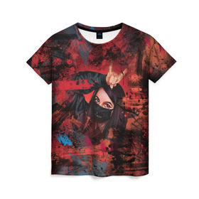 Женская футболка 3D с принтом Буря красок Tenderlybae в Петрозаводске, 100% полиэфир ( синтетическое хлопкоподобное полотно) | прямой крой, круглый вырез горловины, длина до линии бедер | tenderlybae | амина | амина мирзоева | мерч | тендерлибае