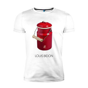 Мужская футболка премиум с принтом Louis Bidon в Петрозаводске, 92% хлопок, 8% лайкра | приталенный силуэт, круглый вырез ворота, длина до линии бедра, короткий рукав | антитренд | луи витон