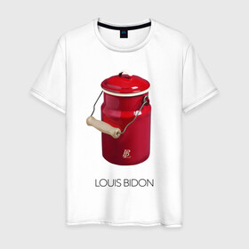 Мужская футболка хлопок с принтом Louis Bidon в Петрозаводске, 100% хлопок | прямой крой, круглый вырез горловины, длина до линии бедер, слегка спущенное плечо. | антитренд | луи витон