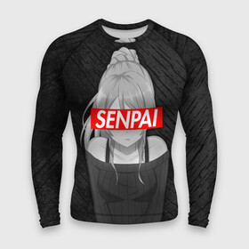 Мужской рашгард 3D с принтом Anime Senpai Girl в Петрозаводске,  |  | ahegao | anime | manga | sempai | senpai | аниме | ахегао | манга | семпай | сенпай