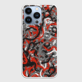Чехол для iPhone 13 Pro с принтом Сколопендры в Петрозаводске,  |  | Тематика изображения на принте: камуфляж | красный | лапки | милитари | многоножка | насекомые | орнжевый | паттрен | серый | сороконожка | узор