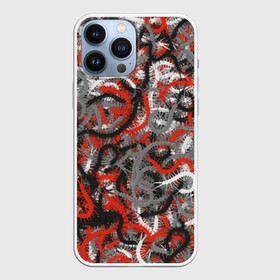 Чехол для iPhone 13 Pro Max с принтом Сколопендры в Петрозаводске,  |  | Тематика изображения на принте: камуфляж | красный | лапки | милитари | многоножка | насекомые | орнжевый | паттрен | серый | сороконожка | узор