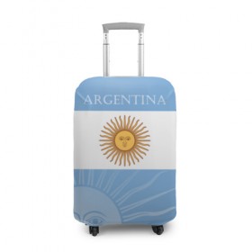 Чехол для чемодана 3D с принтом Аргентина в Петрозаводске, 86% полиэфир, 14% спандекс | двустороннее нанесение принта, прорези для ручек и колес | argentina | аргентина | аргентинская сборная | сборная | сборная аргентины | сборная аргентины по футболу | сборные | форма | футбол | футбольные сборные | чемпионат | чемпионат мира