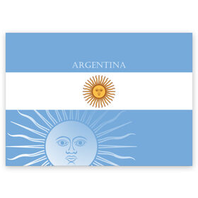 Поздравительная открытка с принтом Аргентина в Петрозаводске, 100% бумага | плотность бумаги 280 г/м2, матовая, на обратной стороне линовка и место для марки
 | argentina | аргентина | аргентинская сборная | сборная | сборная аргентины | сборная аргентины по футболу | сборные | форма | футбол | футбольные сборные | чемпионат | чемпионат мира